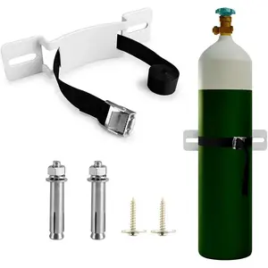 Propane Tank Holder Gas Cylinder Wall-Mounted Bracket with Screws and Safety Belt