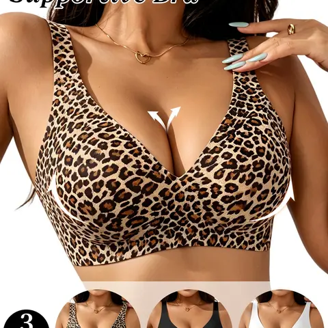 Womens Jelly Bras Wireless Supportive Casual Bra Push Up Comfort Soft No Underwire Seamless Comfortable Wireless T-Shirt Everyday Bras Wings