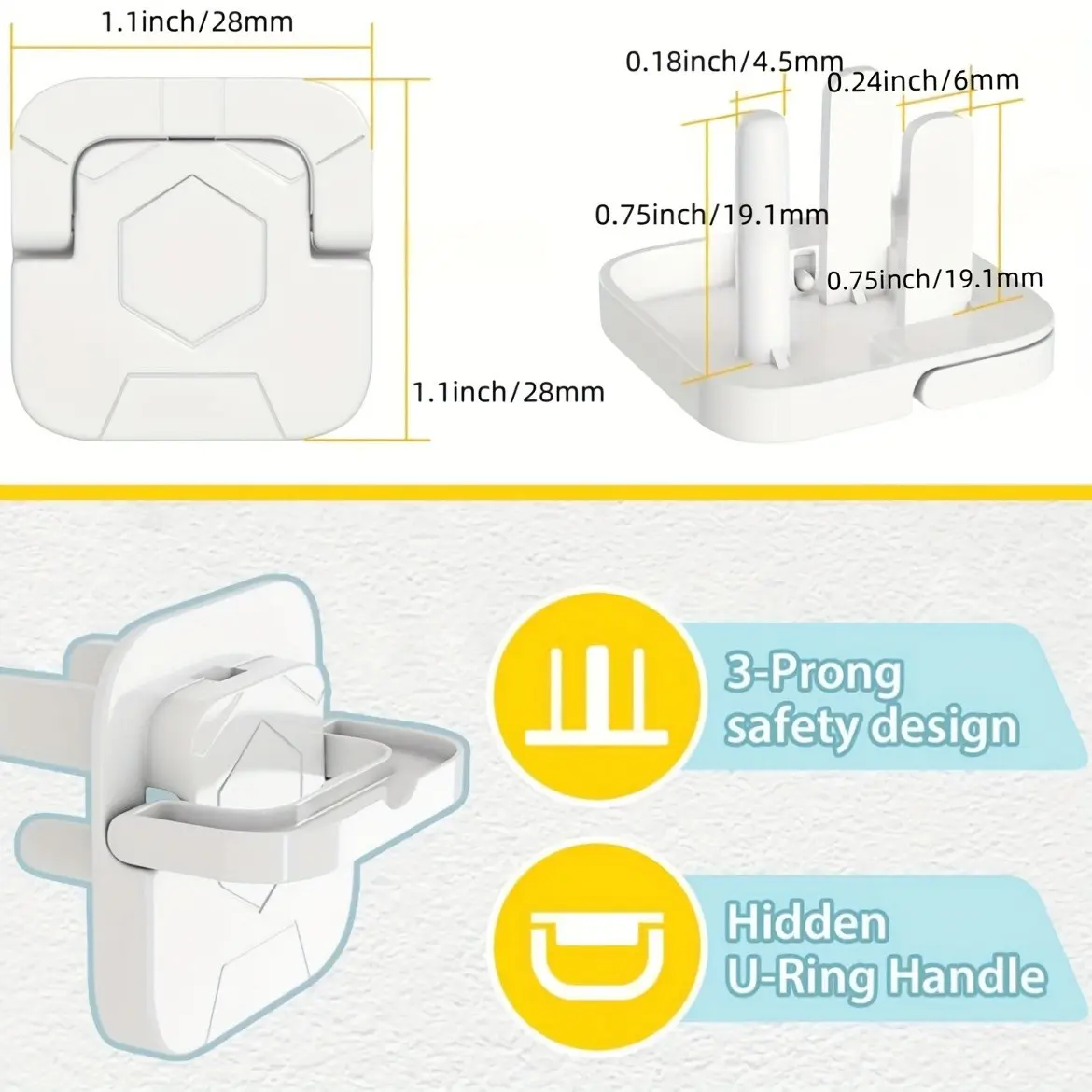 5-Pack Us Standard Outlet Protectors, Child Safety Plug Covers, Safe For Children, Electric Shock Prevention, Kids' Power Socket Guards, Home Safety Essentials