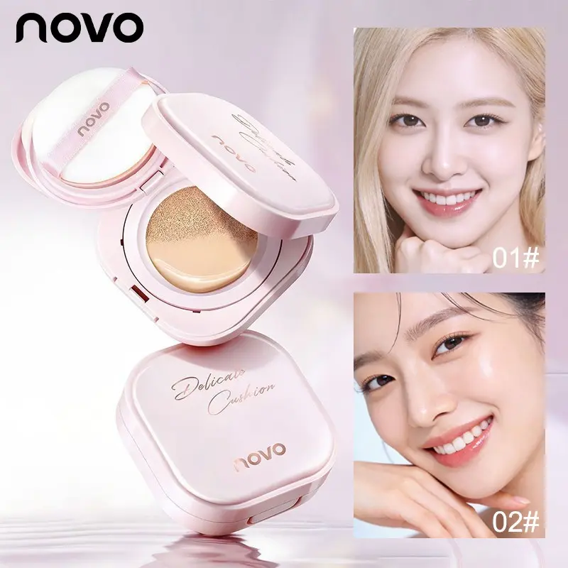 Dewy-Finish Cushion Compact, Sweet Glossy Case, Waterproof Sweat-Resistant Puff, Conceals Redness Blemishes, Radiant Glass-Skin Look