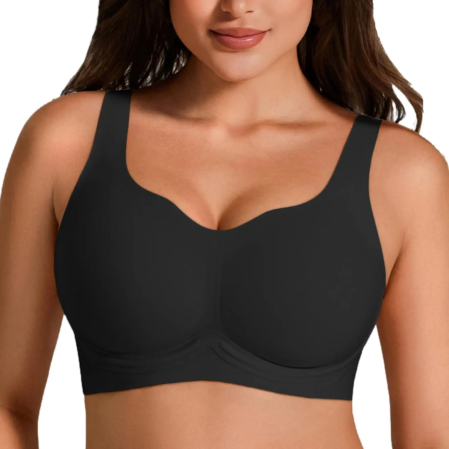 Women's Plus Size Wireless Push Up Bra - Seamless Full Coverage Minimizer Bralette No UnderwireGift