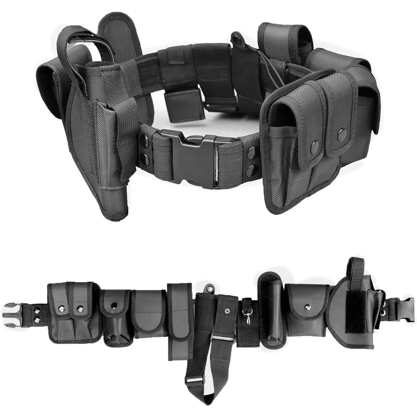 Modular Tactical Utility Belt Set 10 in 1 Security Gear Belt 1680D Nylon Adjustable Heavy Duty Belt for Outdoor EDC