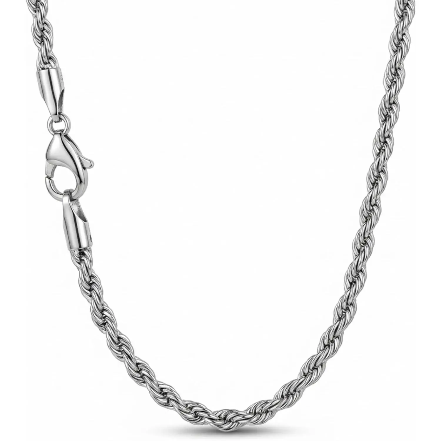 Stainless Steel Rope Chain Twist Necklace 2-5mm for Men Women, 16-26 Inch