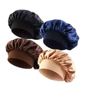 4 Piece Set Soft Satin High Elasticity Sleep Caps, Wide Brim Hair Towel, Women's Beauty Hair Bath Shower Cap, Protective Hair Hat