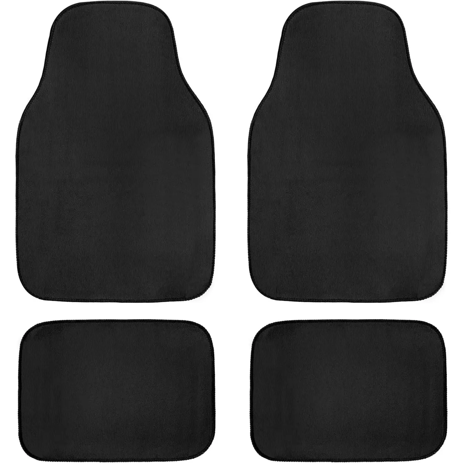 4PCS Car Floor Mats, Waterproof Auto Front & Rear Carpet Mat with Anti-Slip Backing, Stylish Vehicle Rug Floor Mats Universal Interior Accessories for All Weather Protection (Black)