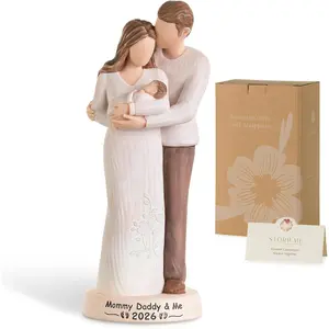 New Mom Gifts for Women: First Time Parents Gift for Couples - Pregnancy Gifts for Expecting Mother After Birth - Hand-Finished Mommy Dad to Be Figurine for Mothers Day