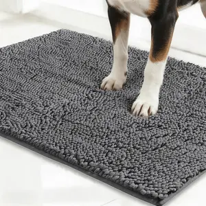Super Absorbent Microfiber Dog Door Mat for Muddy Paws, Non-Slip Washable Pet Rug, Quick Dry Chenille Entryway Carpet, Machine Washable Indoor Outdoor mat