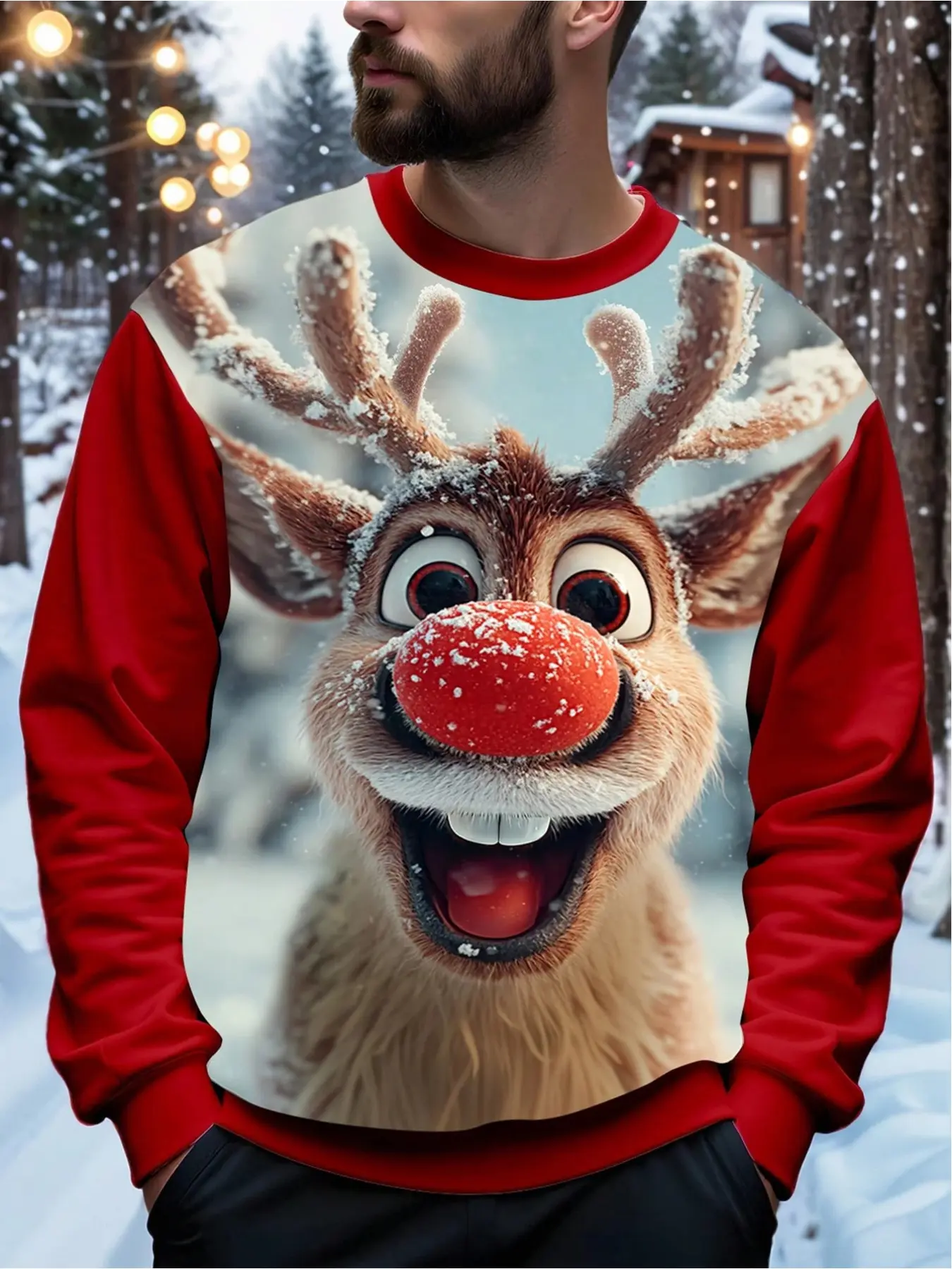 Merry Christmas funny ugly sweater, men's and women's holiday clothing, pullover, crew neck, Christmas 3D printed Santa Claus dancing sweater
