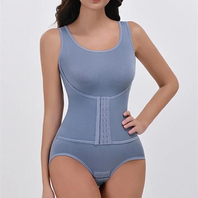 Women Zipper Bodysuit Shapewear For Daily Wear And Posture Support, Integrated Belt Body Shaper Top With Tummy Control, Waist Support, Firm Compression