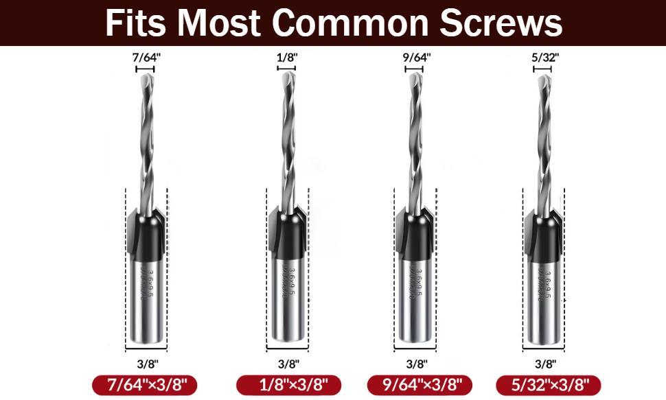 ALPHASTART 4PCS HCS (High Carbon Steel) 4-Blade Countersink Drill Bit Set with Adjustable Depth Stop, L-Shape Wrench, Work Tools for Precision Drilling, Suitable for Wood and Plastic, Tool Included for Drilling in Wood and Plastic ALPHASTART 4PCS HCS (High Carbon Steel) 4-Blade Countersink Drill Bit Set with Adjustable Depth Stop, L-Shape Wrench, Work Tools for Precision Drilling, Suitable for Wood and Plastic, Tool Included for Drilling in Wood and Plastic