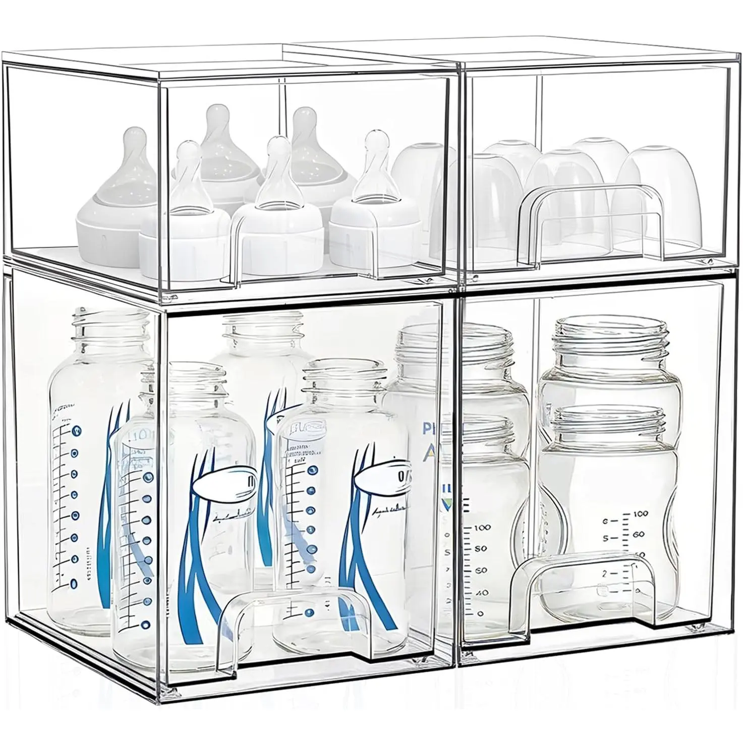 Bottle Storage Organizer :  Stackable Storage Drawers