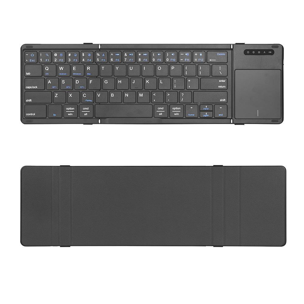 Wireless Mini Foldable Bluetooth Keyboard with Touchpad for Business Office, Ultra-thin Portable Keyboard