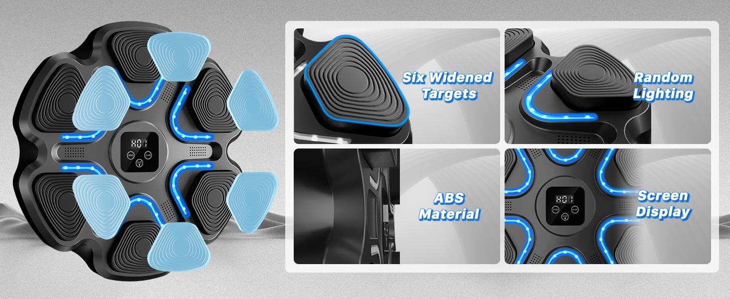 2026 Music Boxing Machine for Kids and Adults, Wall Mounted Bluetooth Punching Trainer with Boxing Gloves, Intelligent LED Boxing Target Workout Machine for Teenagers Boys Girls