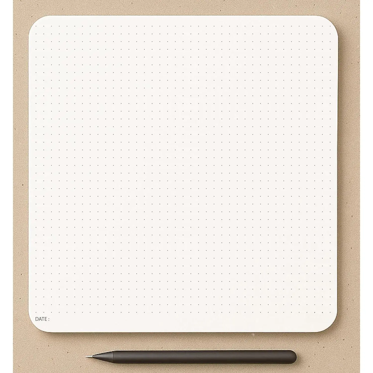Pad Notepad for Professionals – 8.3" x 8.3" (210mm x 210mm), 50 Sheets –  Dotted Memo Desk Pad with Cardboard  Support –  for Note-taking, Planning, Sketching & Journaling