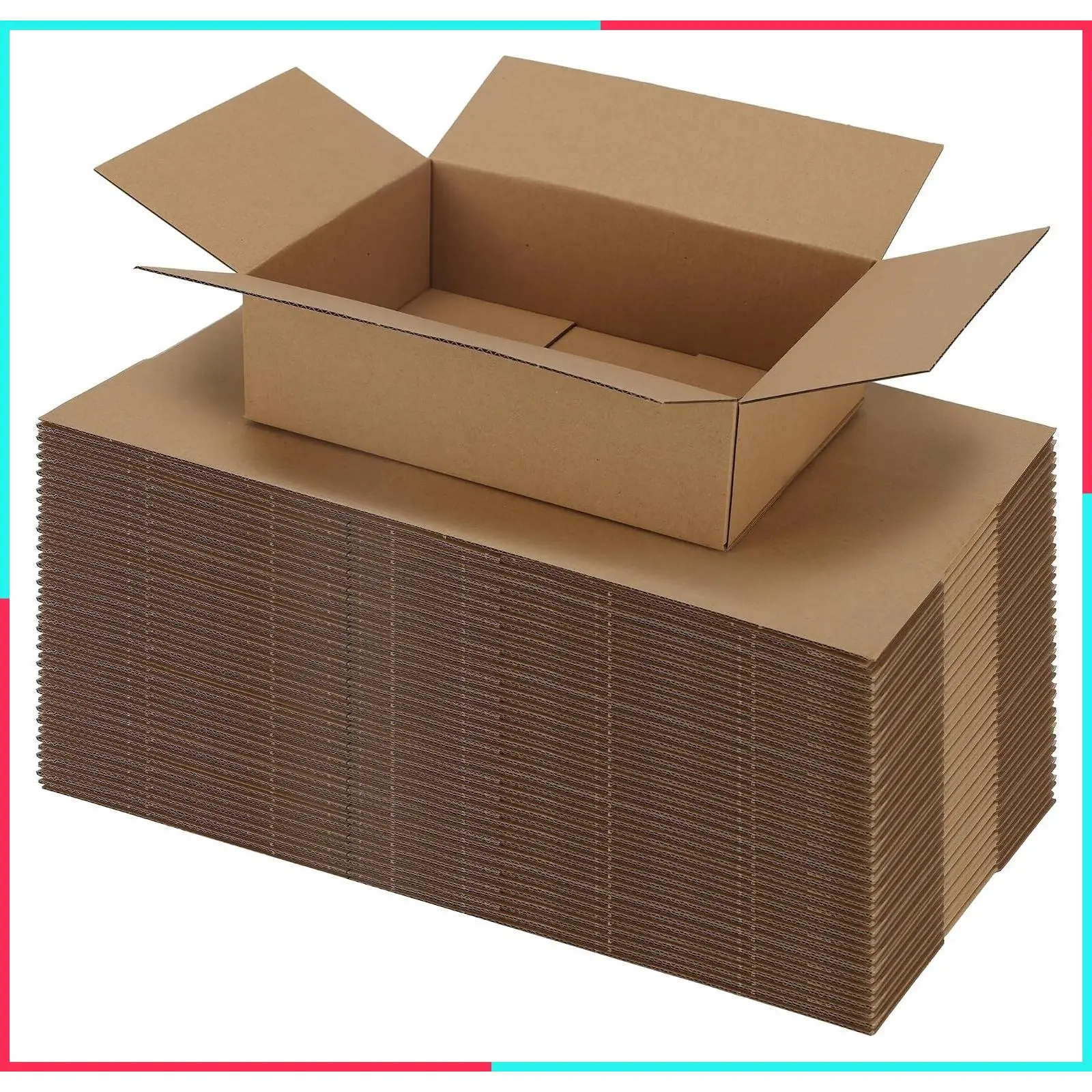 40 Pack 10x7x3 Corrugated Cardboard Shipping Boxes for Small Business, Bulk Mailing Packing Boxes