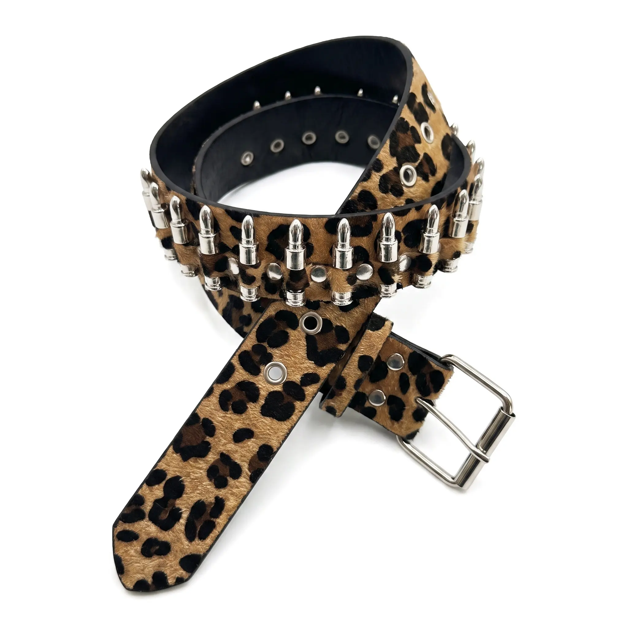 Y2K Retro Street Style Wide Faux Leather Belt, Featured With Leopard Print Bullet Buckle And Vintage Punk Pin Buckle Structure, Sturdy & Comfortable To Wear, Universal Accessory Suitable For Men And Women Daily Styling, Perfect As Fashionable Holiday Gift