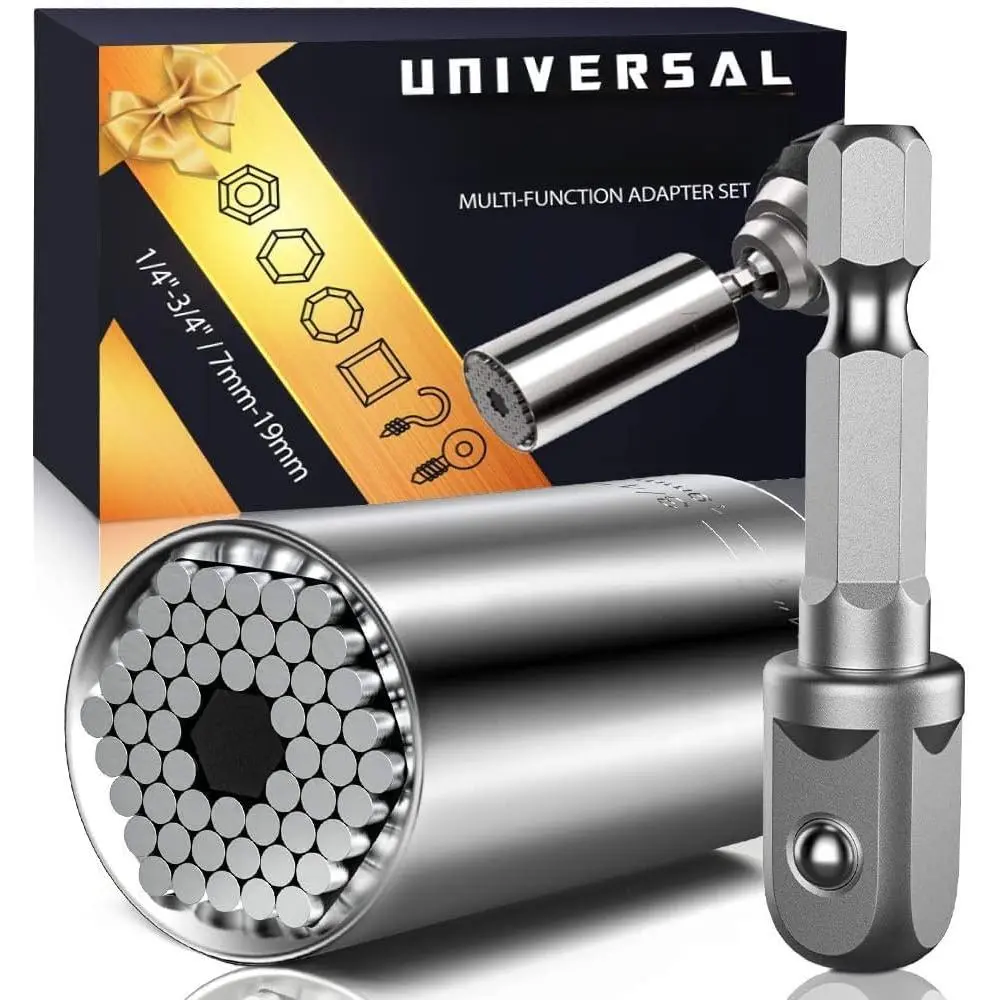 Fathers Day Dad Gifts from Daughter Son Wife Super Universal Socket Tools Gifts  Men, Grip Set with Power Drill Adapter Cool Stuff Gadgets Present Ideas Gifts  Dad Husband Him Grandpa Step Dad
