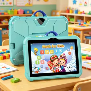 7-inch student Android WiFi tablet, 1 unit 1+16G learning tablet, with anti-drop protective case, educational tablet with parental controls, for learning games and leisure, learning and entertainment tablet, Touchscreen Tablet