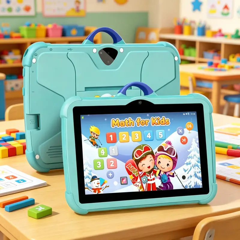7-inch student Android WiFi tablet, 1 unit 1+16G learning tablet, with anti-drop protective case, educational tablet with parental controls, for learning games and leisure, learning and entertainment tablet, Touchscreen Tablet
