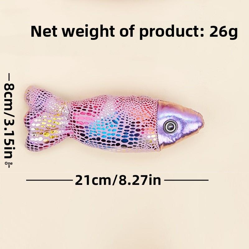 Plush Crinkle Fish Cat Toy with Bell - Realistic Kicker Filled with Catnip & Noise Paper - Soft Chew Toy for Indoor Cats - Cute & Durable silicone feeder shaped harness retractable leashes jumping Adjustable Stainless Steel Martingale Collar LED filter