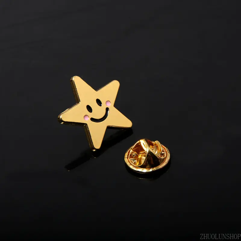 Unisex Solid Star Alloy Lapel Brooch Pin - Durable Metal Cute Bag Charm with Brooch Clasp, Versatile Fashion Accessory for Pins for Backpack, Collar, Jeans, Scarves Daily Decor