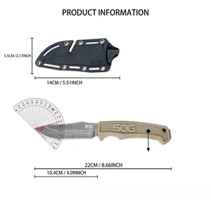 New Outdoor Multi-Functional Camping Fixed Knife with Sheath, 7cr13mov Steel Blade, Nylon Handle, Fishing Knife, Hiking Knife, Gift