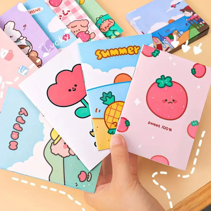 10/20Pcs mini pocket notebooks, cartoon patterns, simple style, perfect for student rewards and back-to-school supplies, classroom random note gifts, Notebook Set, Stationery Gift, Soft Cover Notebook, Notebook Journal, Student Essentials