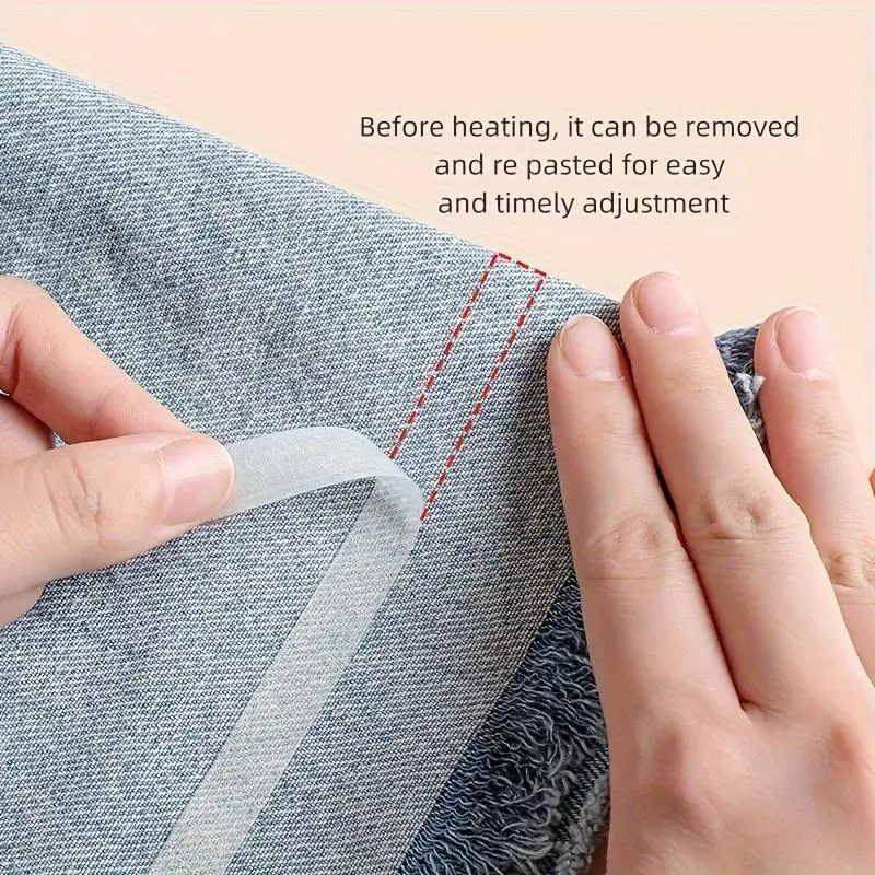 Double-Sided Adhesive Hem Tape, Waterproof Fabric Repair Tape, 196.85inch Roll, No Sew, No Iron, Beige - Ideal for Clothing Alterations & DIY Crafts (1 Pack)