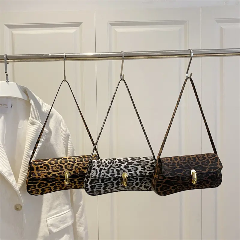 Leopard Print Underarm Shoulder Crossbody Bag, Minimalist Trendy Textured Casual Daily Handbag, Women Fashion Shoulder Purse Y2K Streetwear Commute Bag
