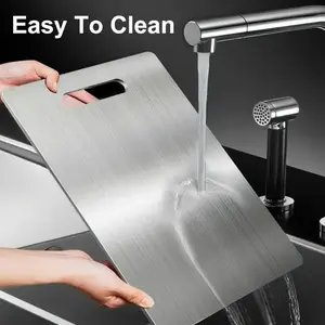High-Quality Titanium Steel Cutting Board Set, Dual-Sided Food Grade Stainless Steel, Smooth Surface, Ideal for Kitchen & Dining Use