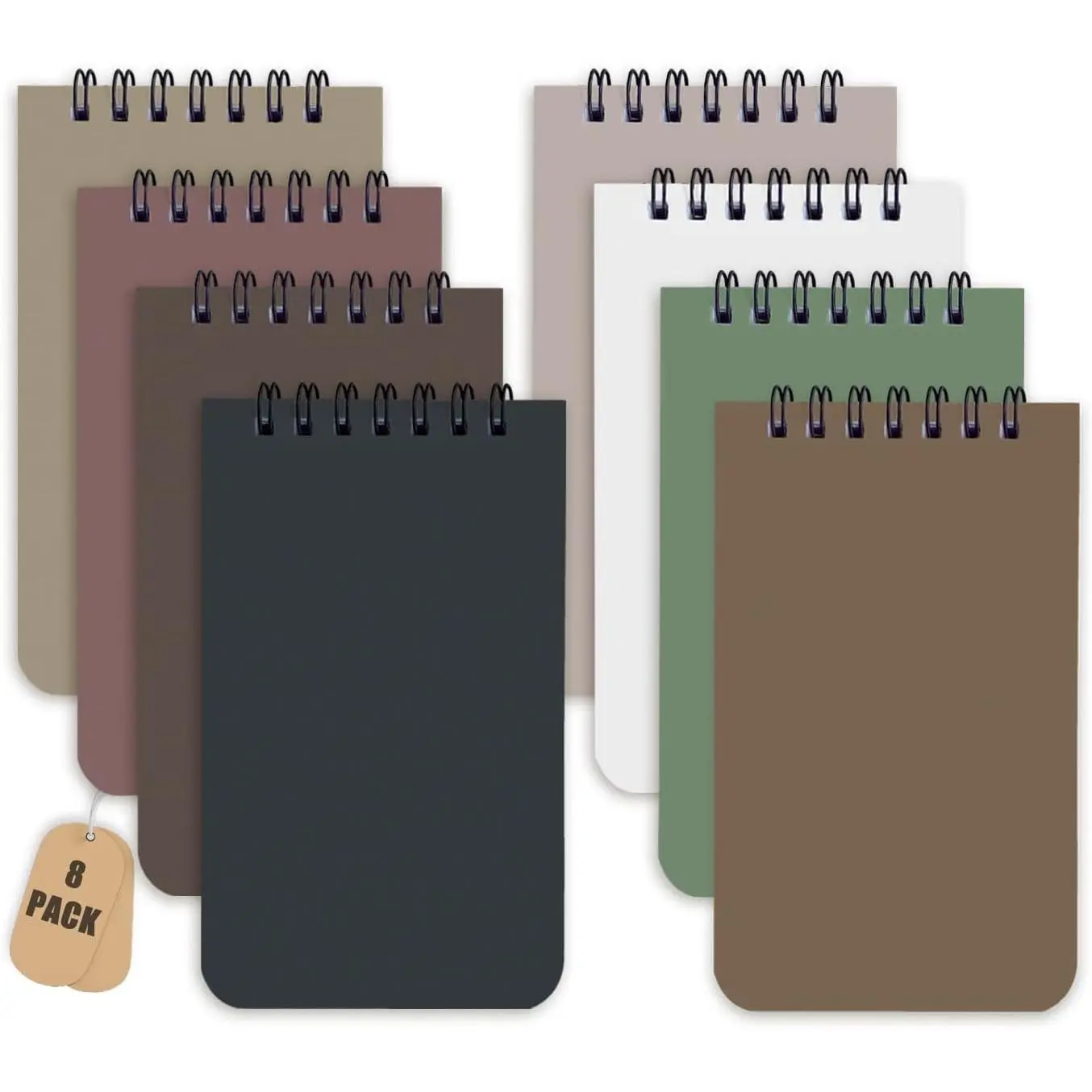 8 Pack Small Pocket Notebook Small 3x5 Spiral Notepads With Lined Pages, Small Top Spiral Notebook Little Mini Memo Steno Note Pads for Outdoor  Office College School