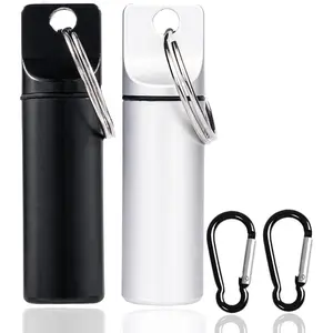2 Pcs Travel Spice Containers with Spoon Airtight Spice Jars with Carabiner for Camping Hiking Picnic