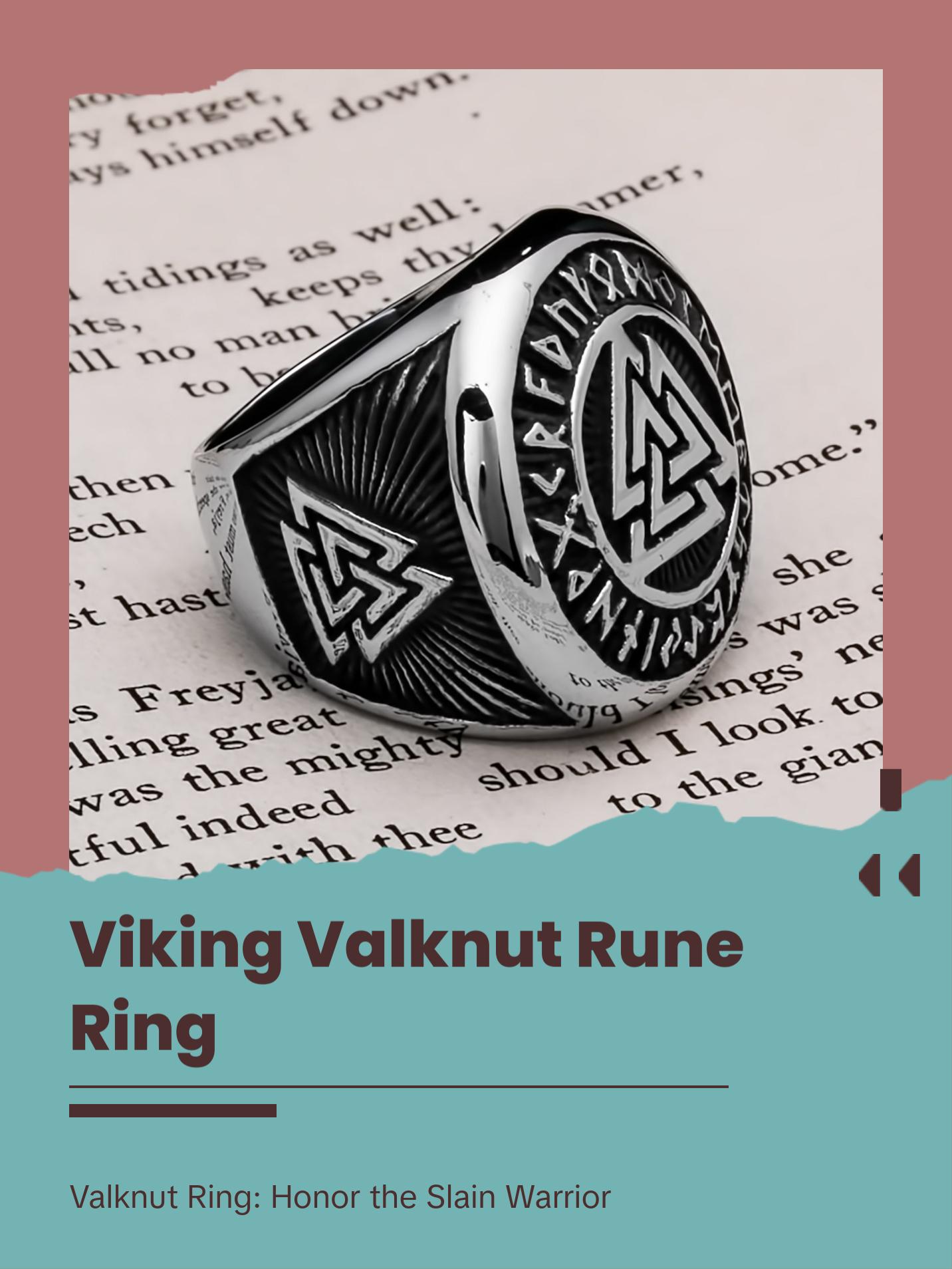 Viking Valknut Rune Ring 316L Stainless Steel