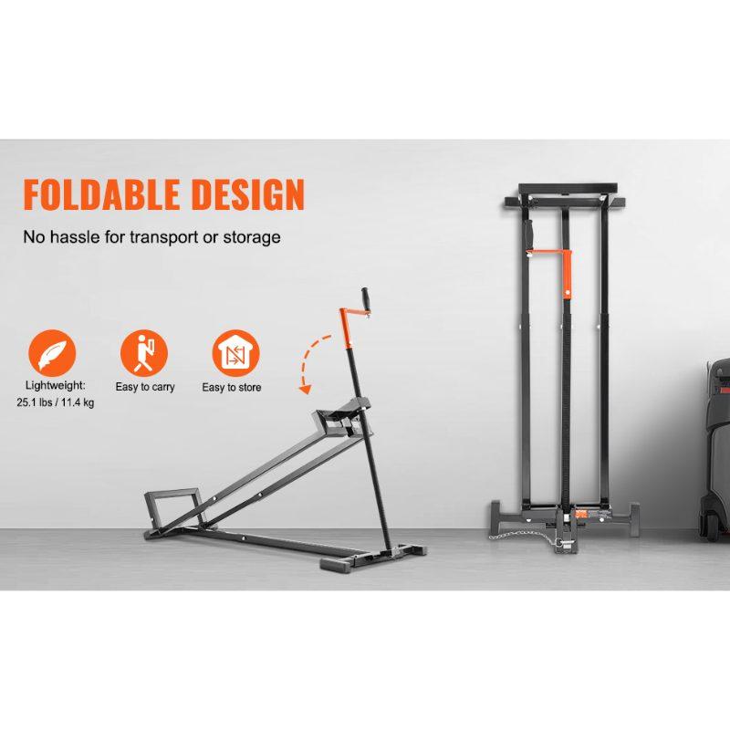 VEVOR Ride on Lawn Mower Lift Jack, 880 Lbs Weight Capacity, Telescopic Maintenance Jack with Crank Handle Power Tool Handle, Foldable Lawn Tractor Lifter for Lawn Mowers and Garden Tractors, Black