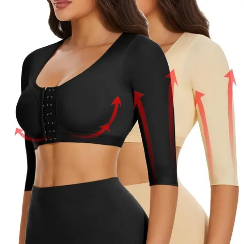 Arm Shaper for Women Post Surgery Arm Lipo Compression Sleeves Arm Front Closure Shapewear Bra