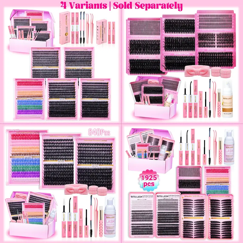 Individual False Eyelashes Kit, Eyelashes, Voluminous False Eyelashes, Volumized False Eyelashes, 1 Box Mixed Length & Styles Natural Look Eyelash Extensions, Self Grafting Curl Eyelashes, Eye Makeup Enhancement, Diy Volume Eyelashes, Diy Lash Kit
