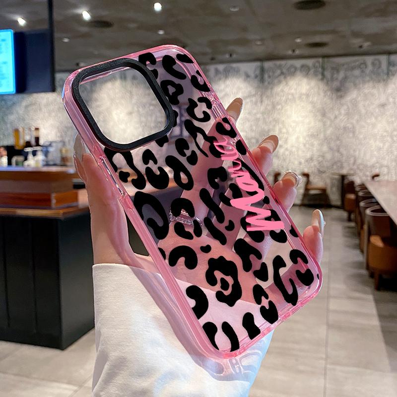 Phone Case for iPhone 16 Plus 15 Pro Max 14 13 12 11 Leopard Mama Pattern Non-Yellowing Shockproof Soft Silicone Transparent Cover