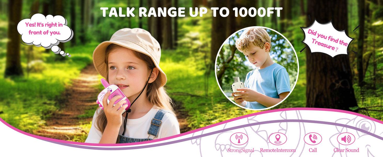 Walkie Talkies for Ages 3-9 - 2 Pack Outdoor Adventure Toys with 1000ft Range,Unicorn Toys Birthday Gifts for 4 5 6 7 8 Year Old Girls Easter Gifts