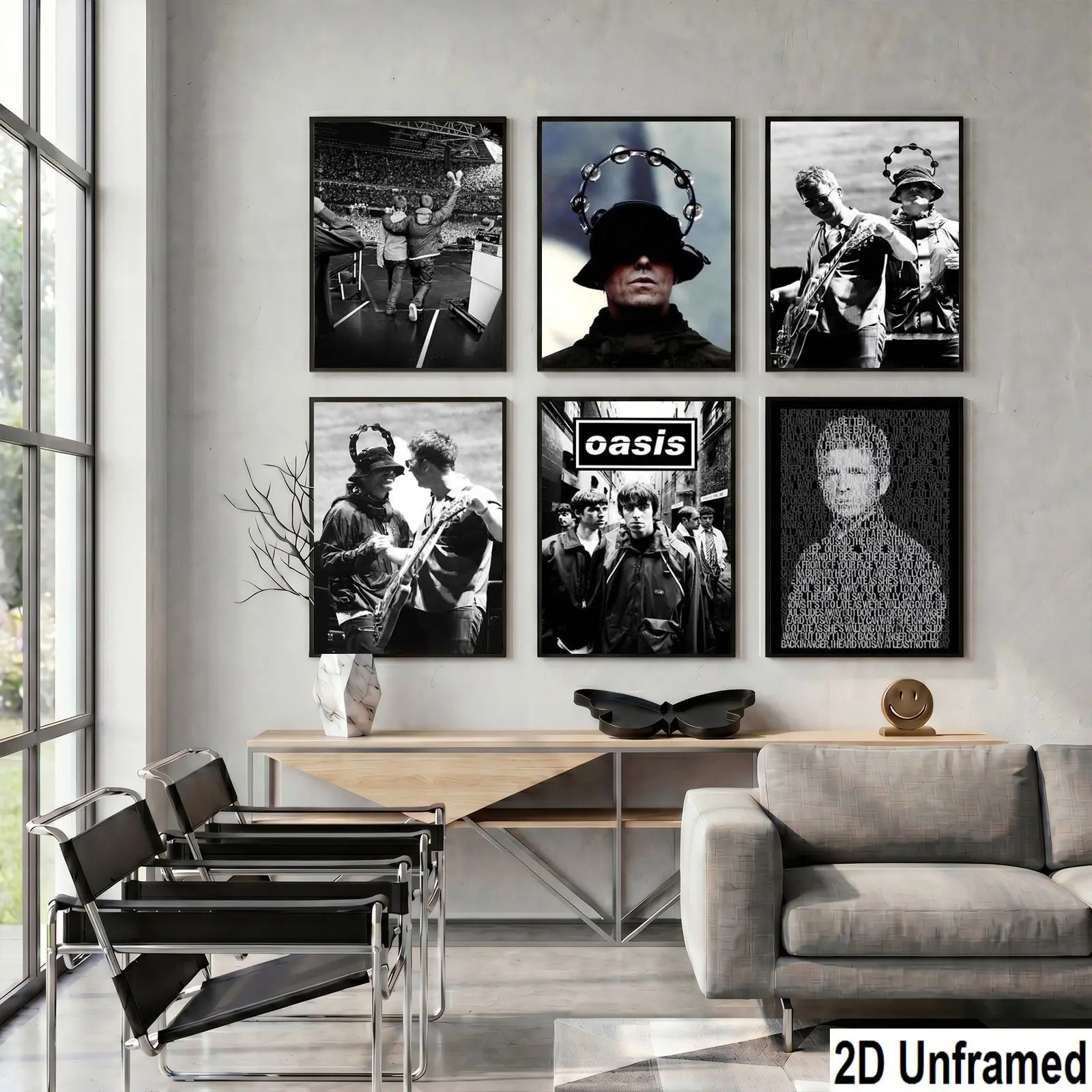 1pc Britpop Wall Art Poster, Gallagher Brothers Rock Band Music Memorabilia, Concert Tribute Decoration, Gift for Rock Fans