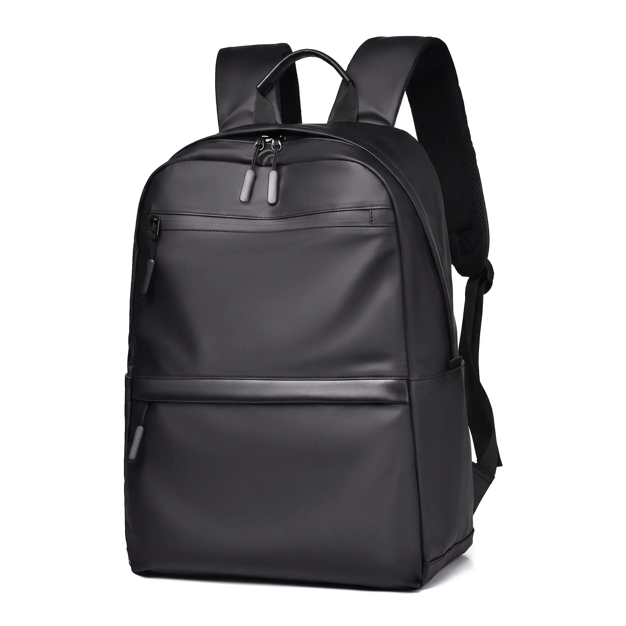 Fashion Men's Waterproof Backpack 15 Inch Laptop Bag Lightweight Large Capacity Business Travel Street Style Curved Shoulder Strap Solid Color Grey or Black Essential for Daily Commuting Comfortable City Carry