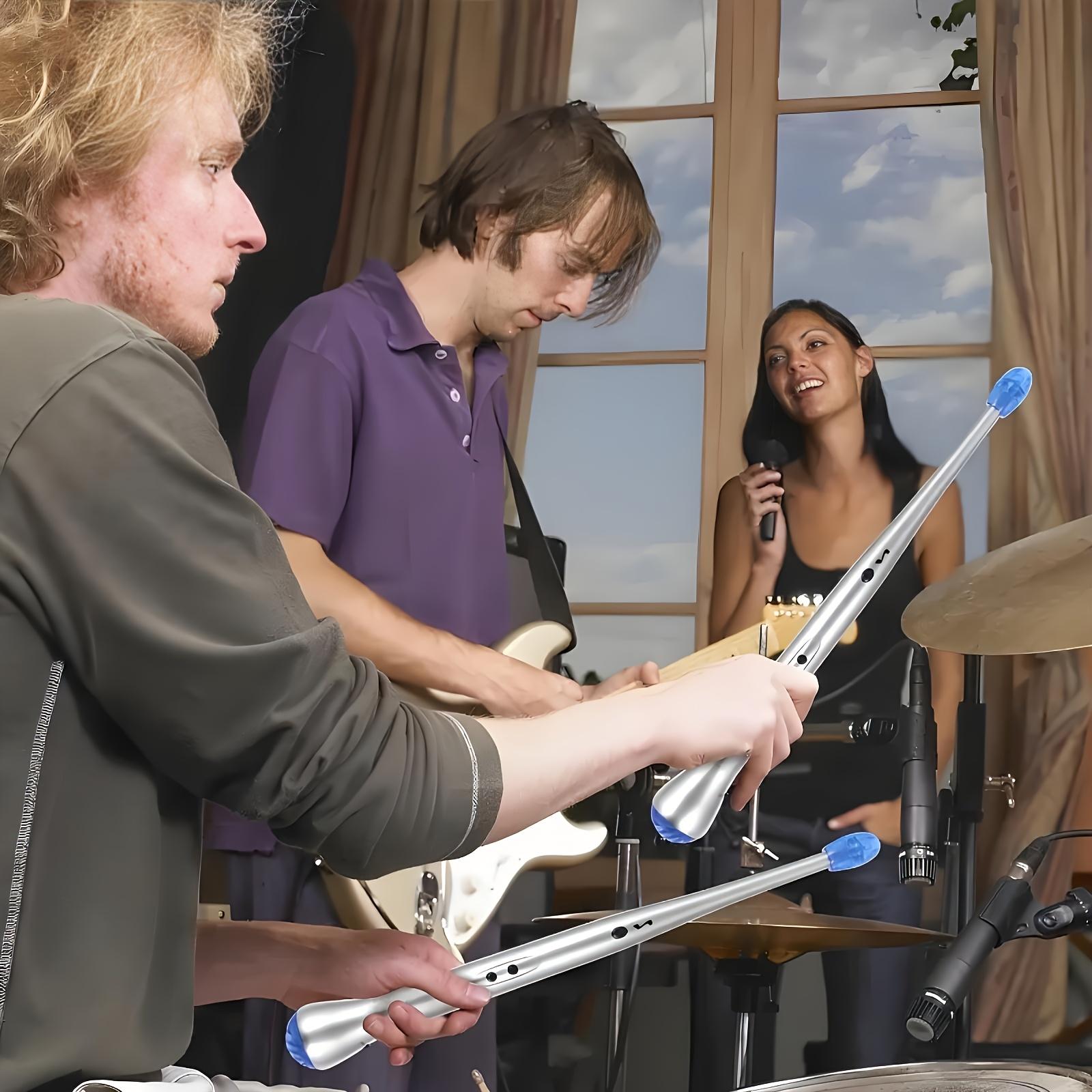 [Holiday Gifts] Electronic Sensing Rhythm Drumsticks - Air Percussion Instrument with -Like (No Drums) |   Interactive Music Practice & Party Games for /s |   Holiday Gifts (White) |   Compatible with Smartphones