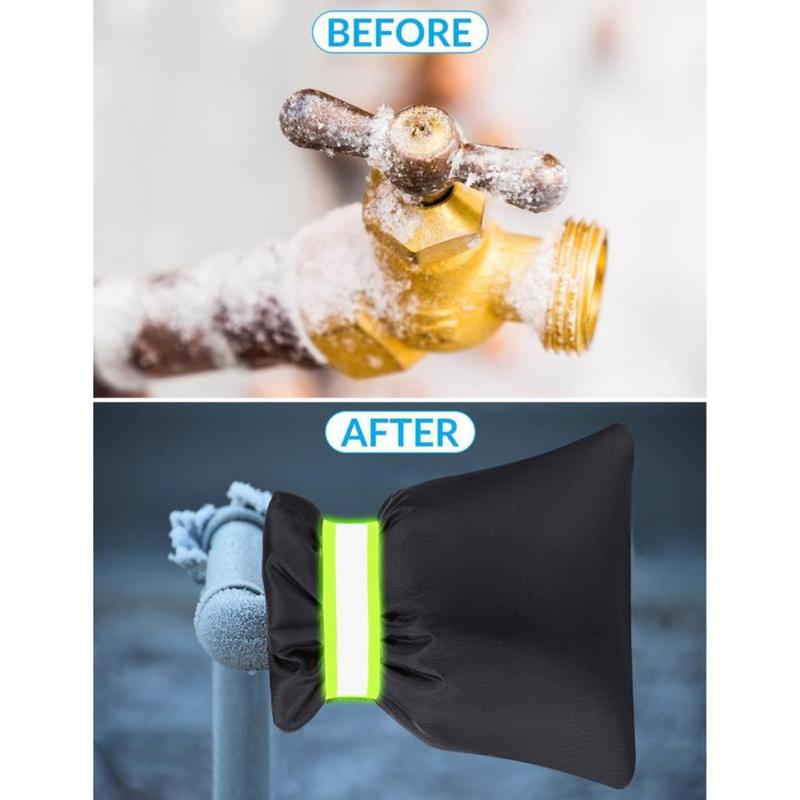 2 Pack Outdoor Faucet Covers for Winter 8.2" H x 5.9" W Freeze Protection Insulated Waterproof Spigot Cover Thicker Dual-Side 420D Oxford Cloth Flexible Hook-And-Loop Straps System Gift