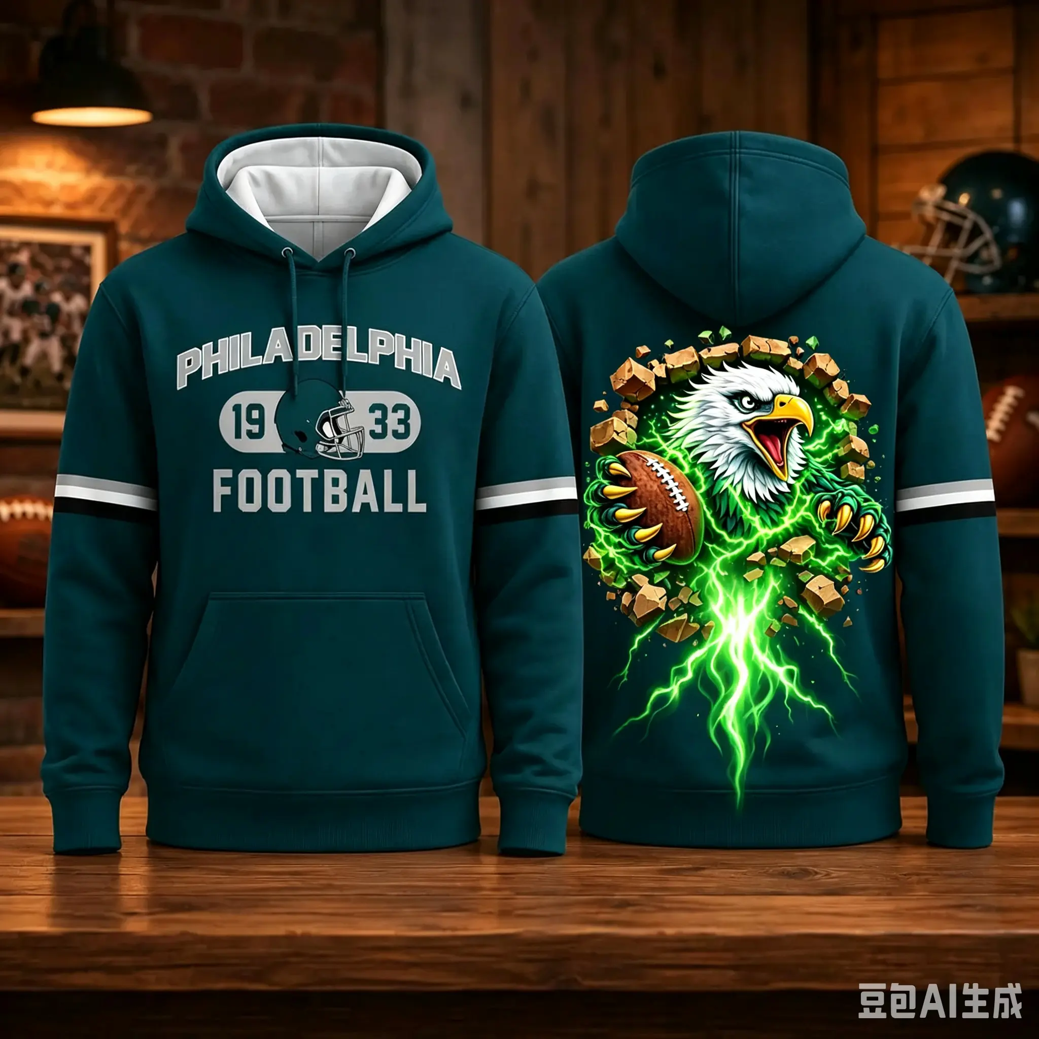 Unisex Retro Football Helmet Graphic Hoodie, Football Team Hoodie, Men's Sweatshirt for Football Love - Fan Apparel with Round Neck Pullover, Game Day Outfits, Casual Long Sleeve Hoodie