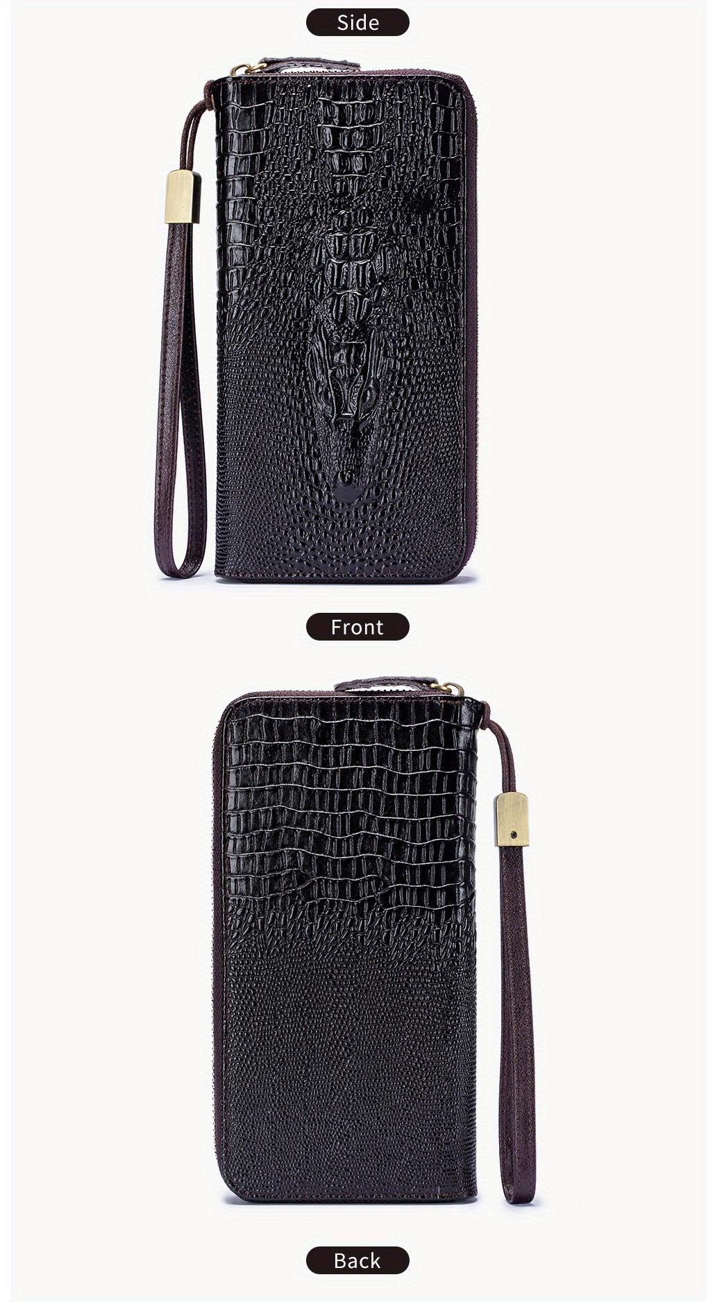 Men's Anti-Theft Wristband Wallet - Genuine Cowhide Leather Long Business Clutch Bag, Multi-Card Slot and Cash Holder Design - Professional Daily Dual-Use Thickened Version (Compatible with Smartphones*)