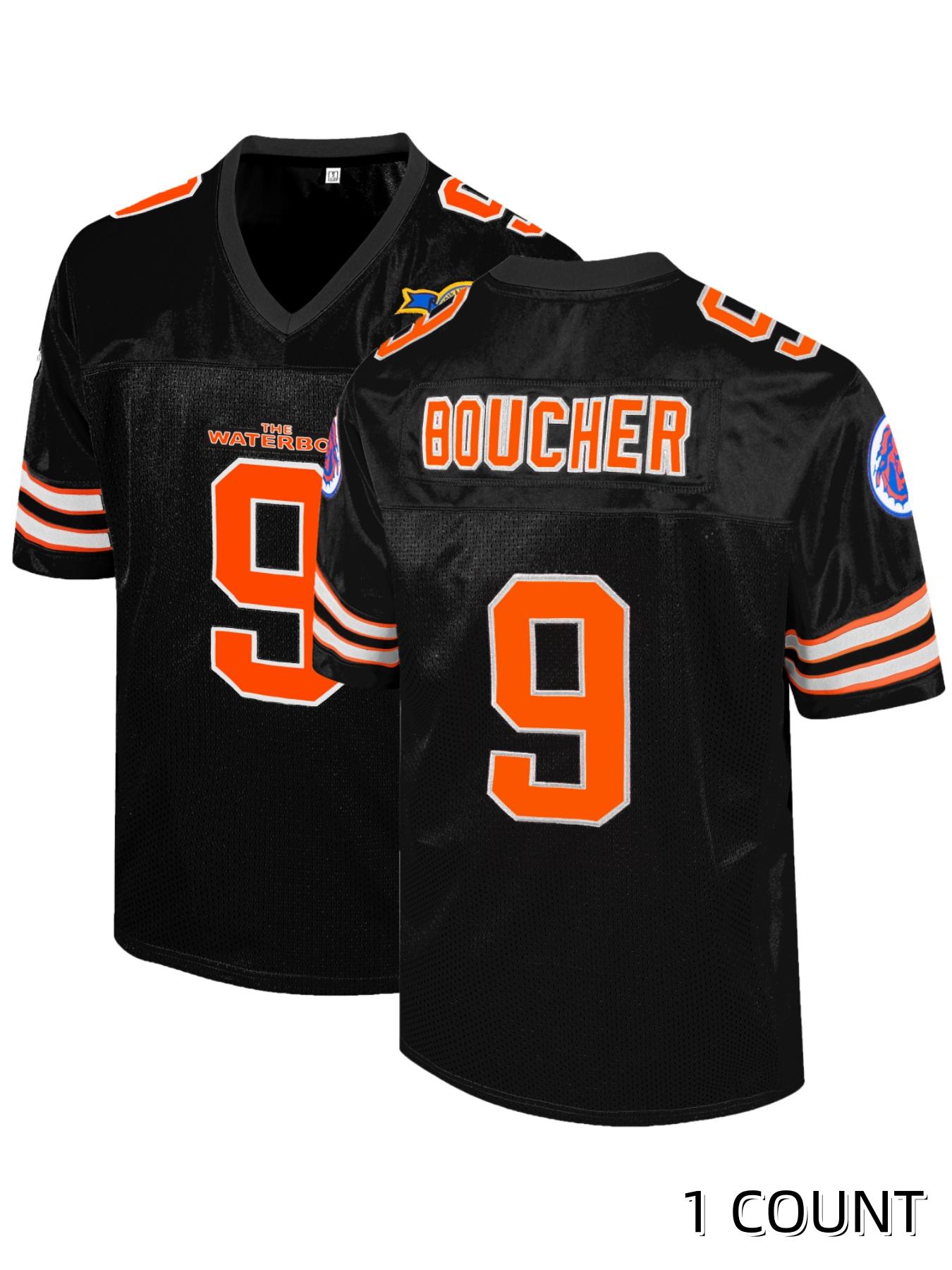 Men's Vintage American Football Jersey, Casual Loose Letter Embroidery Short Sleeve Football Top, Breathable Sports Jersey Shirts for Outdoor Training, Lightweight Jersey, Breathable Athletic Top