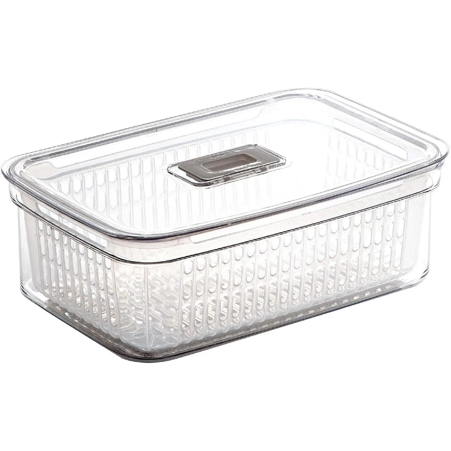 Produce Saver - 15.2 Cup/3.6L | Fridge Storage Containers for Fruits and Vegetables | Vegetable Storage with Adjustable Air Vent, Removable Basket | BPA-Free Fridge Organizers and Storage