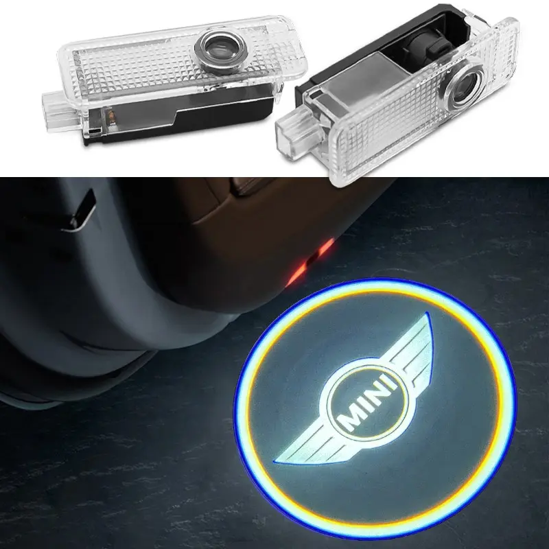 Car Door Welcome Light Led HD Projector Lamp logo Warning Light Interior 2Pcs For Mini Cooper Works R55 R56 R50 R53 R60 R61 F54 F55 F56 F60