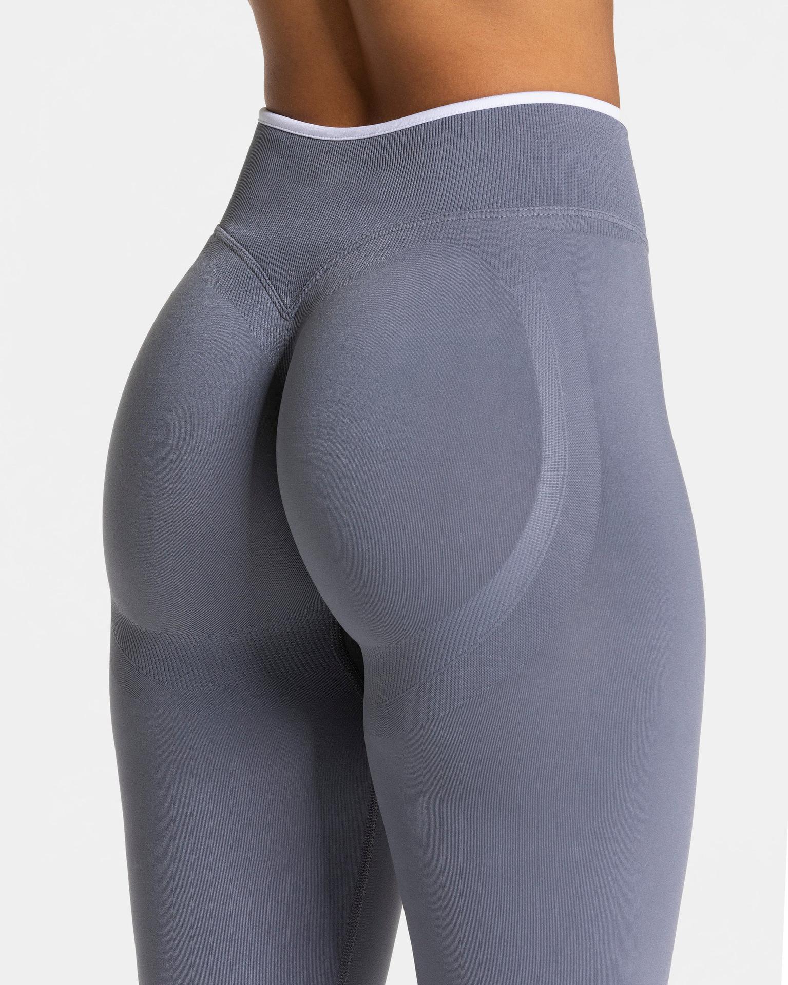 Women Sports Seamless Leggings High Waist Breathable Running Fitness Yoga Pants Spring Fall Sexy Butt Lifting color Blocking Legging Bridal