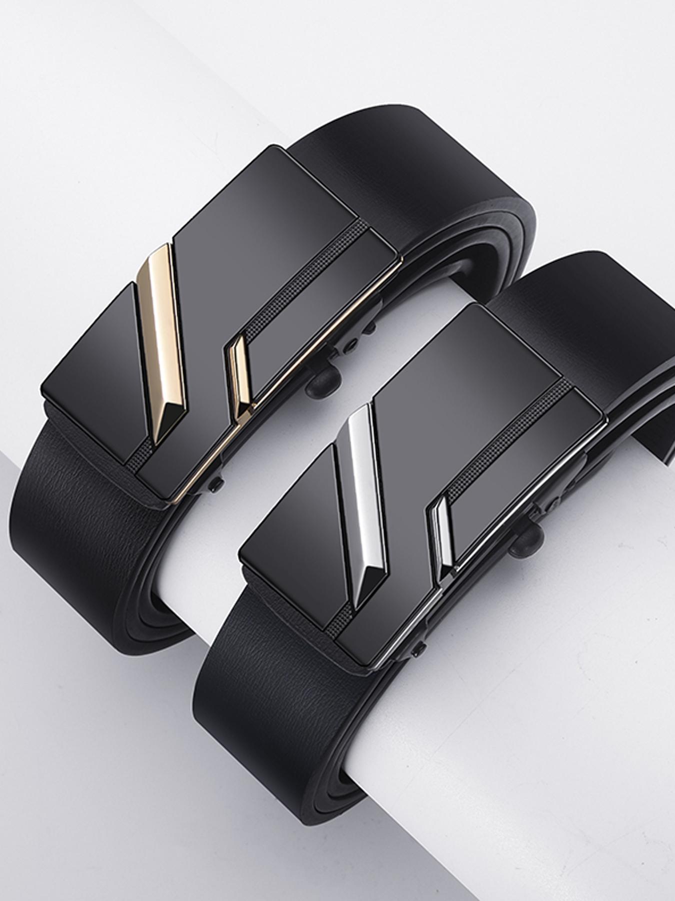 Men's Business Fashion Belt, Automatic Buckle Belt, Trendy Versatile Buckle, Casual Waistband for Jeans Trousers, Fashion Belt for Party, Daily Clothing Decor, Trendy All-match & Exquisite Belt for Gift