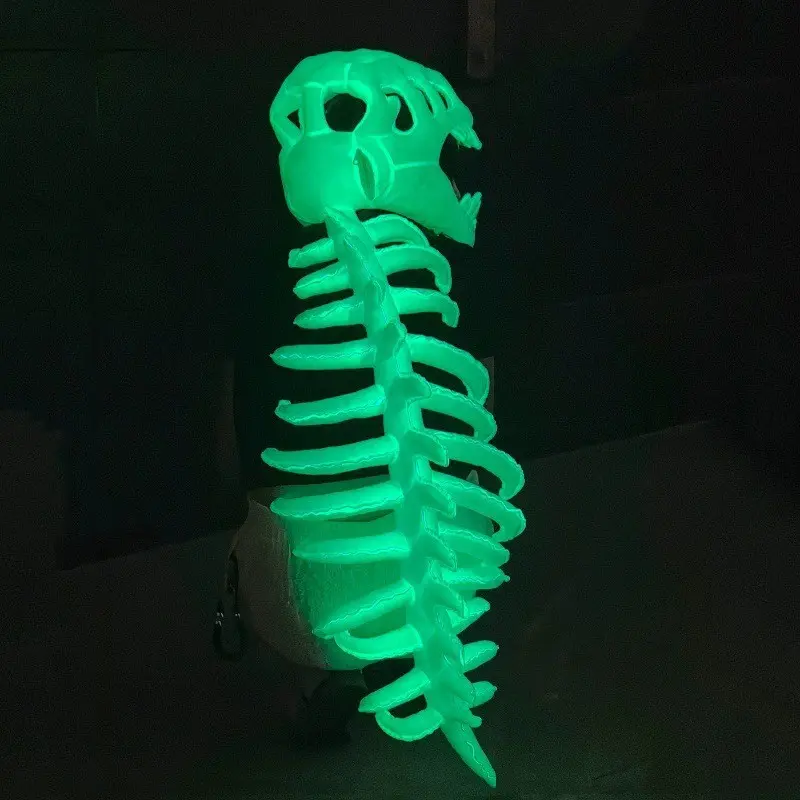 1pc Glow-In-The-Dark Dinosaur Skeleton Mask Set, Funny Night Light Hat, Halloween Party Cosplay Props, Fun Costume Accessory, Glow Party Accessories